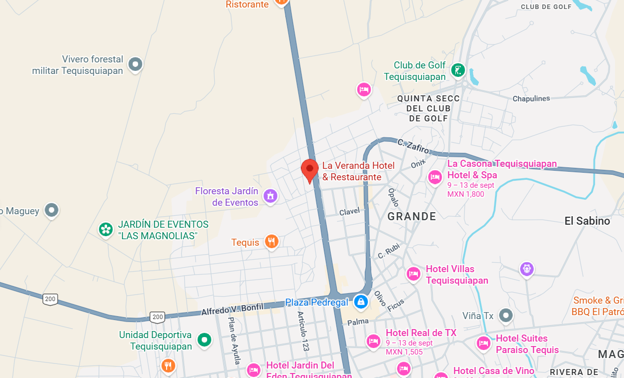 Mapa de la ubicación de La Veranda Hotel & Restaurante en Tequisquiapan